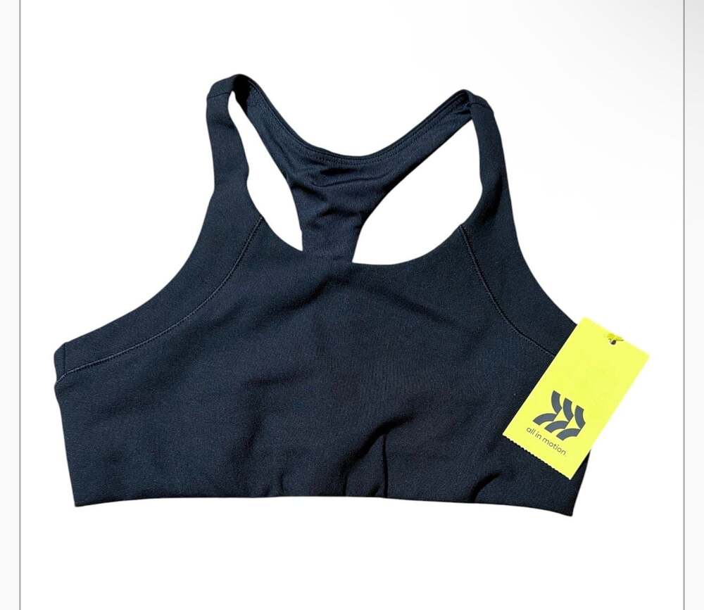 All in Motion Women's Black Racerback Sports Bra Size M (8)